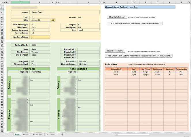 Skin Cancer Spreadsheet
